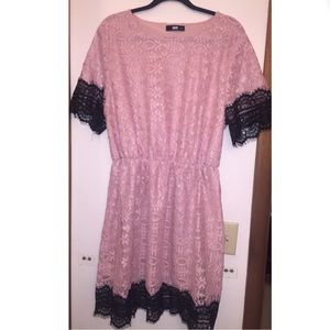 Pink & Black Lace Dress